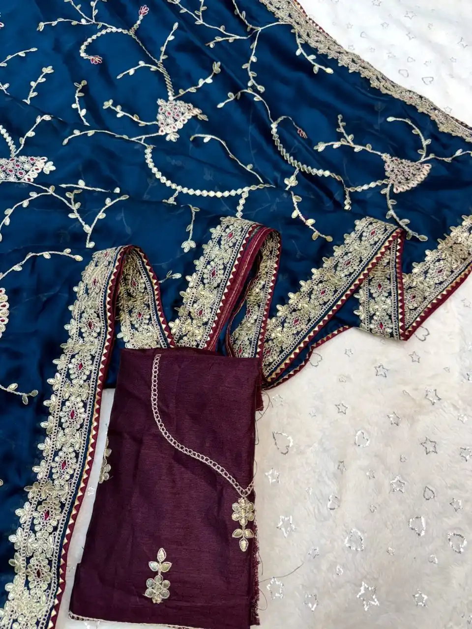 RC1 Vol 67 Satin Chiffon Festival Wear Saree 04 Pcs Set