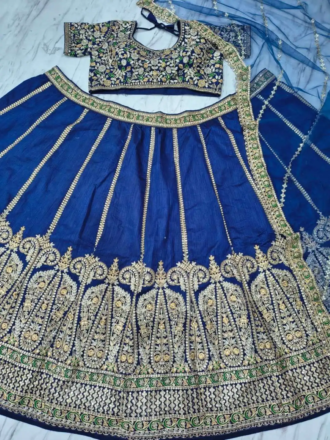 HCR 1097 Heavy Slub Silk Wedding Lehenga Choli