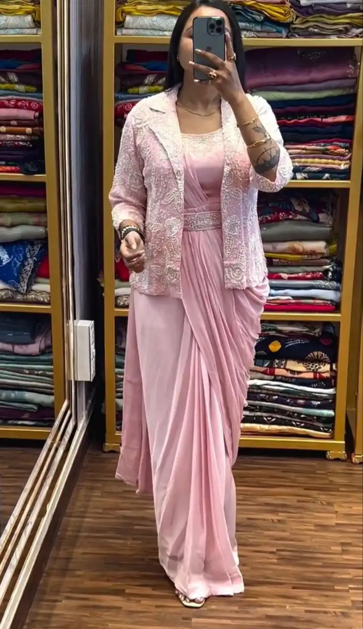 Madhuri 215 Heavy Chinone Ready To Wear Saree Blouse