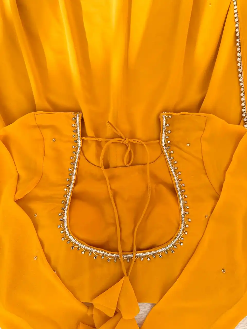 Deepika 5935 Yellow Foux Gorgette Readymade Dress 04 Pcs Set