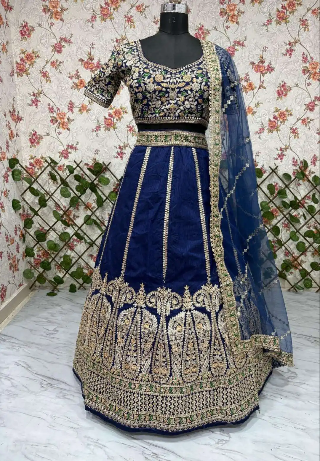 HCR 1097 Heavy Slub Silk Wedding Lehenga Choli