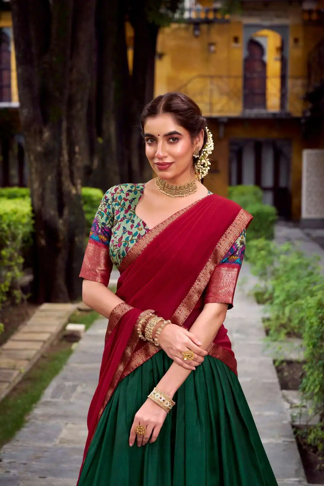 WMN 1244 Krishika Aastha Silk Chaniya Choli 04 Pcs Set