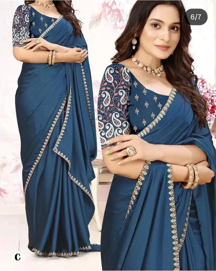 RC1 Vol 62 Satar Georgette Festive Saree 08 Pcs Set