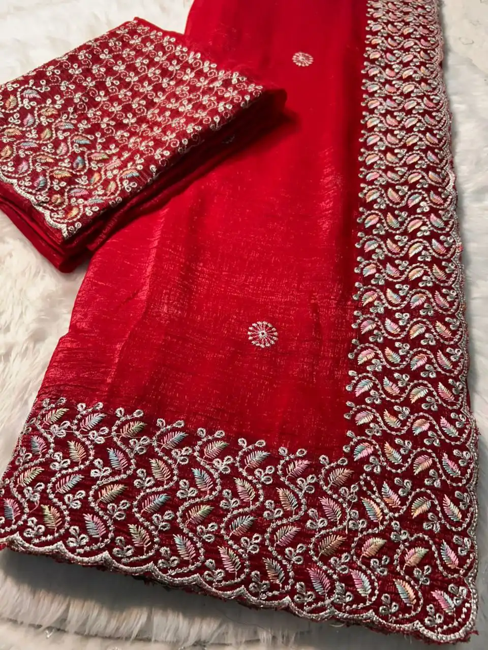 RC1 Vol 66 Soft Crunchy Silk Festival Saree 06 Pcs Set