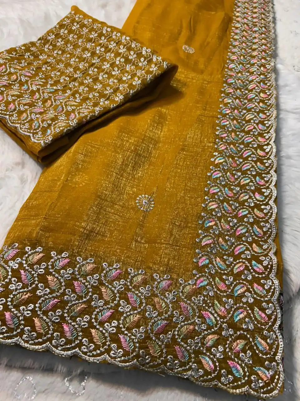 RC1 Vol 66 Soft Crunchy Silk Festival Saree 06 Pcs Set