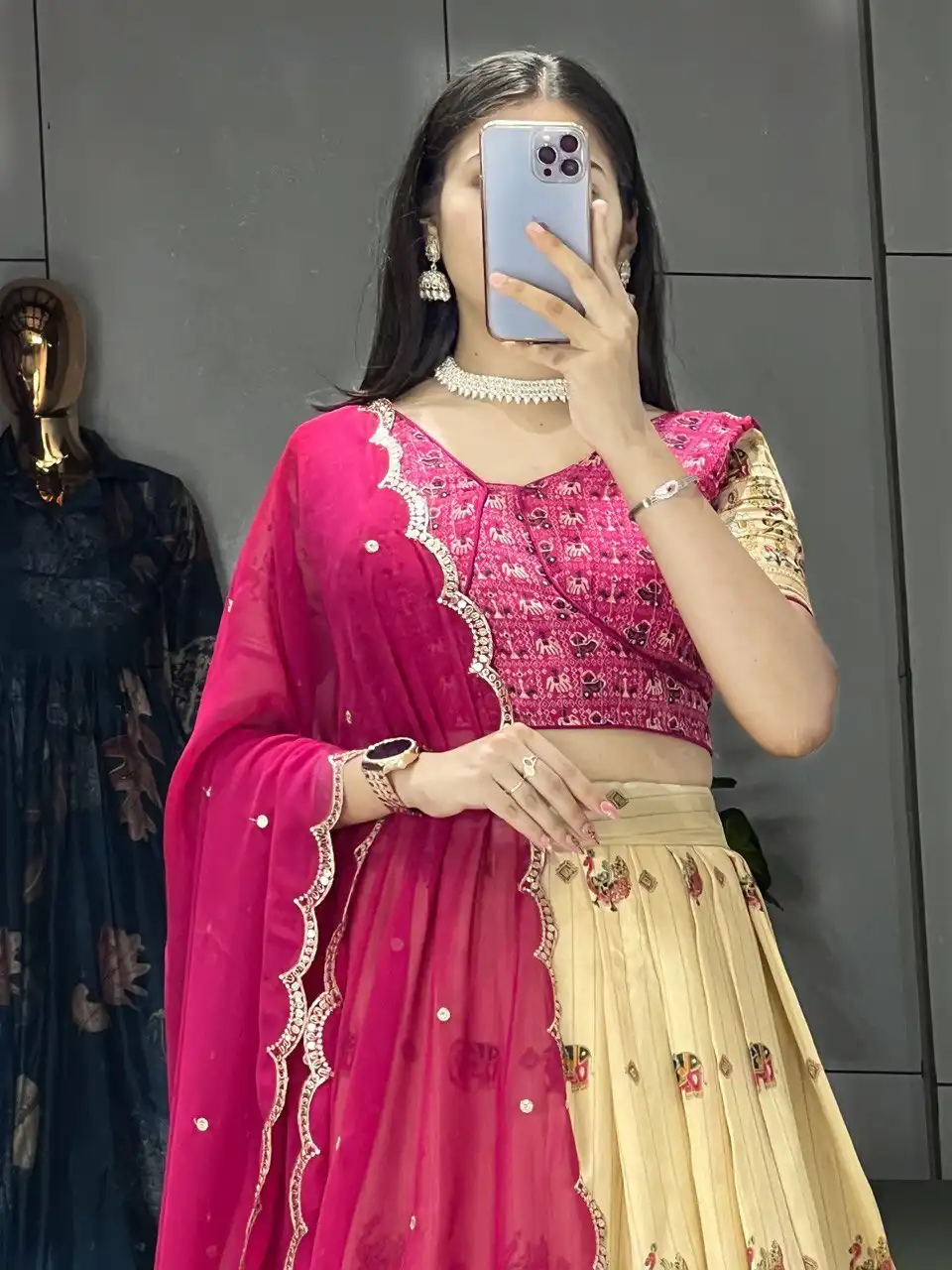 WMT 9035 Marshmellow Rico Lehenga Choli 04 Pcs Set