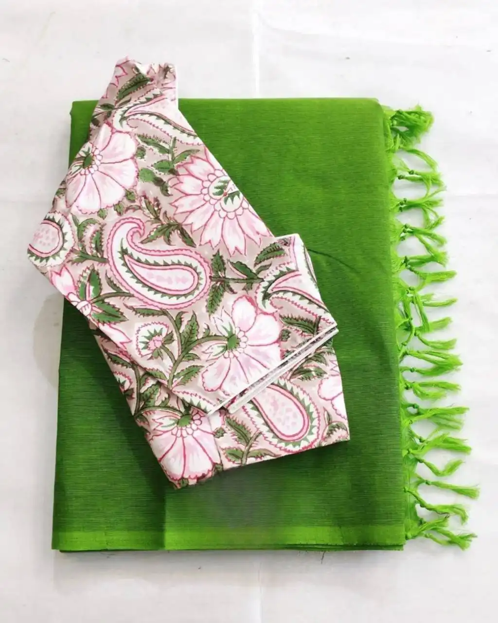 WMS Soft Chanderi Saree With Readymade Blouse 17 Pcs Set