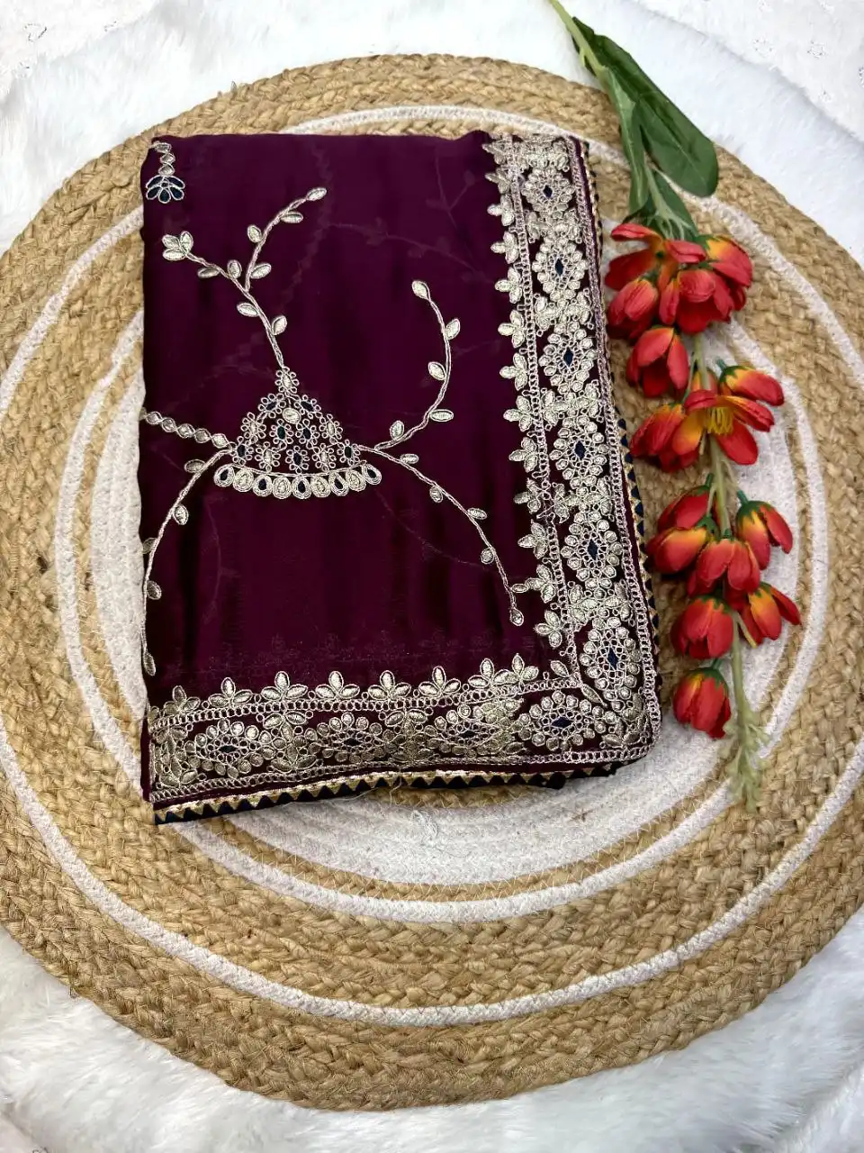 RC1 Vol 67 Satin Chiffon Festival Wear Saree 04 Pcs Set