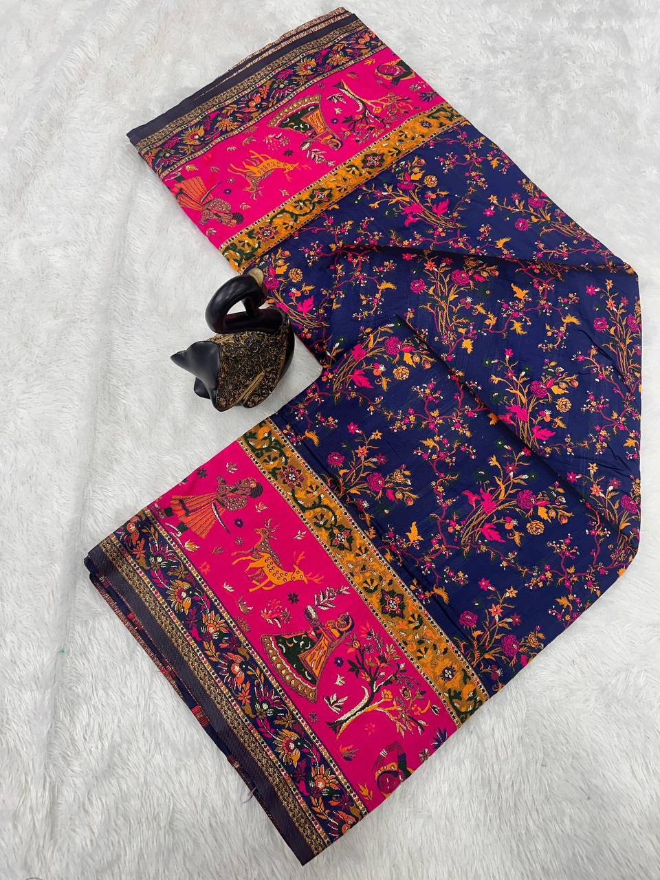 Laxmi 947 Soft Rajwadi Pashmina Silk Saree 08 Pcs Set