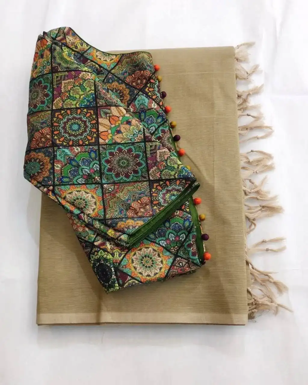 WMS Soft Chanderi Saree With Readymade Blouse 17 Pcs Set