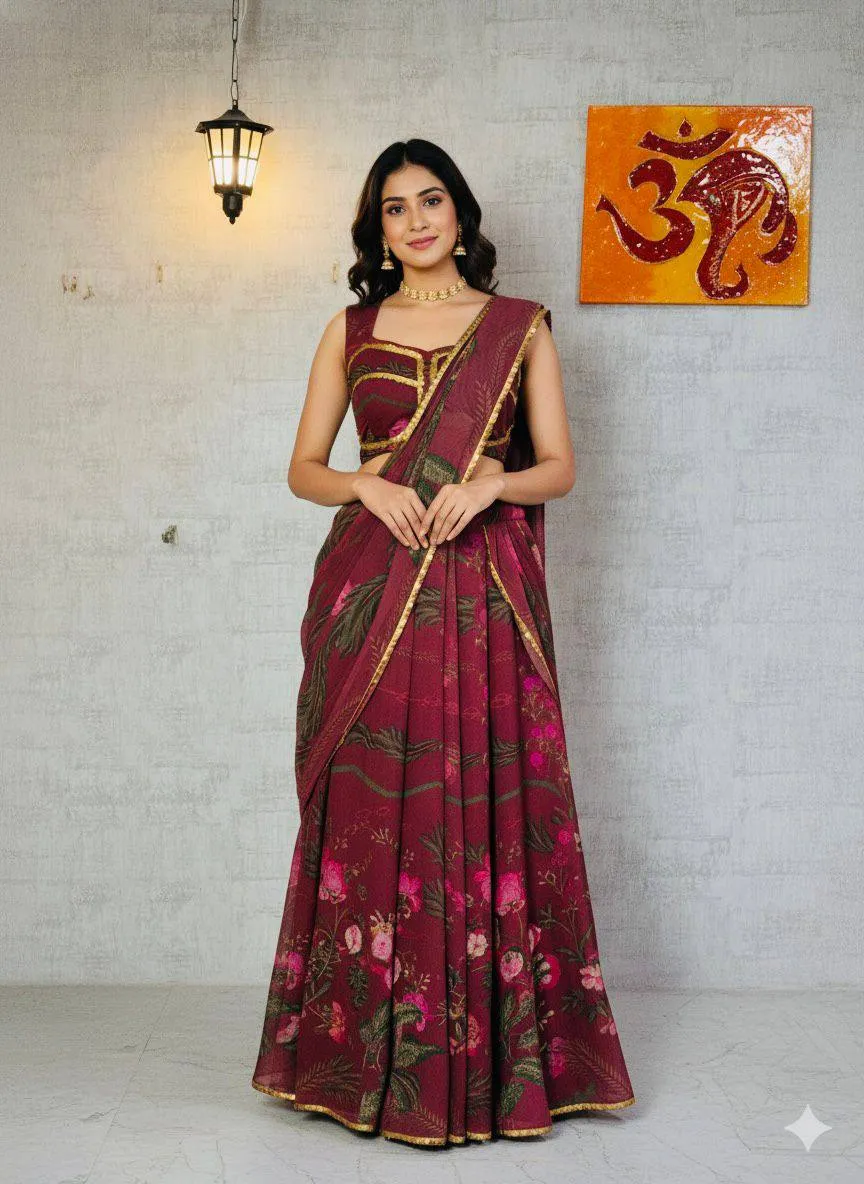SBD 1799 Faux Georgette Ready To Wear Saree Collection