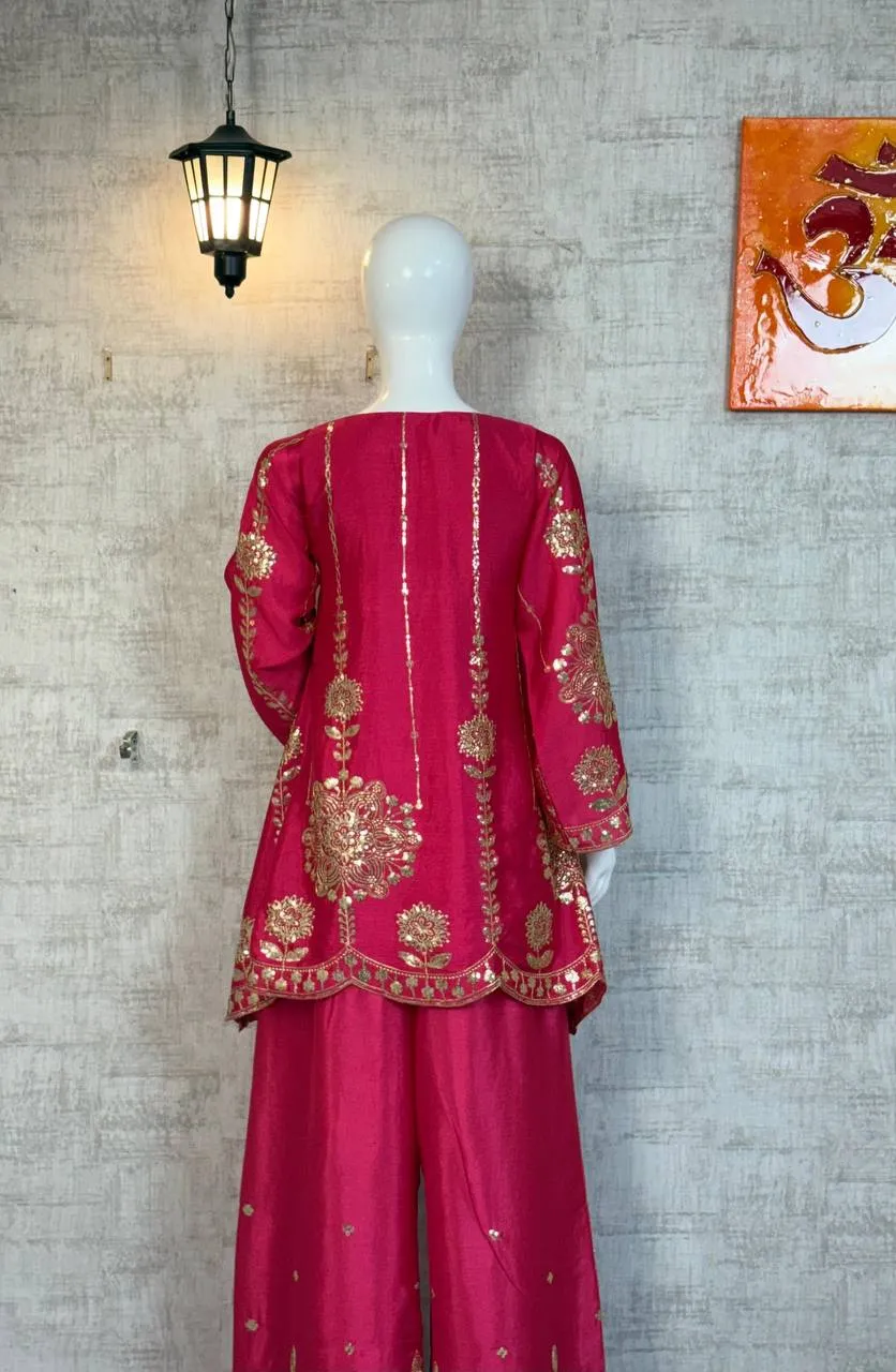 SBD 1801 Chinon Silk Plazo Kurti Festive Collection