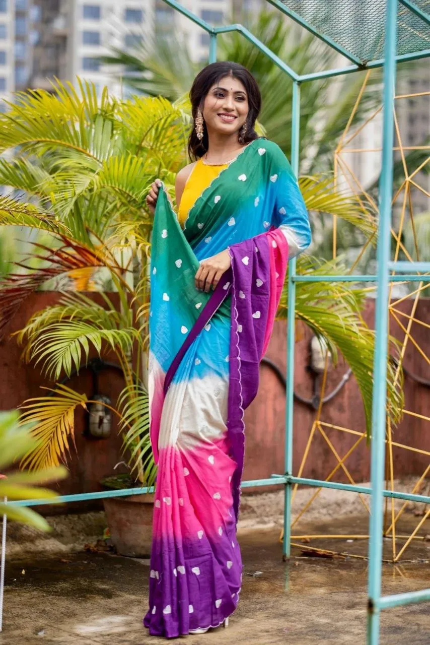 Subh 617 Plain Linen Digital Printed Saree Collection