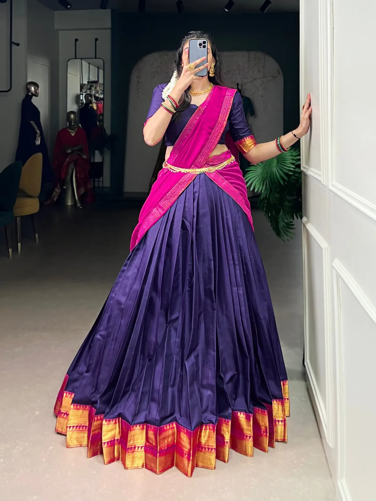 WMN 2029 Poly Cotton Lehenga Choli Festival Collection