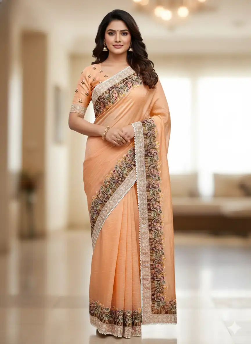 RC1 Vol 87 Crush Silk Festival Embroider Saree