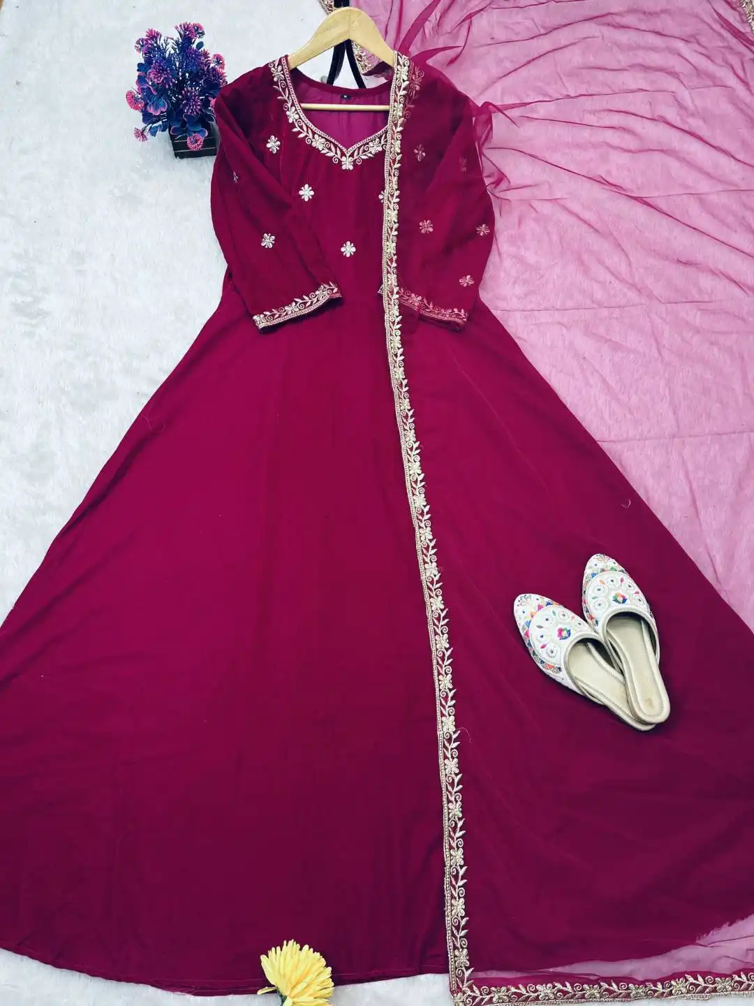 ASD 7093 Velvet Gown Dupatta Collection Below 1500