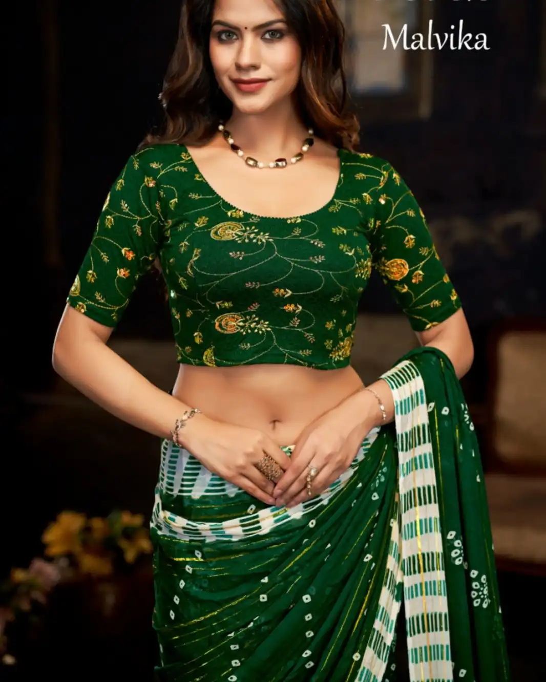 Vatika Malvika Stretchable Big Size Blouse With Gold