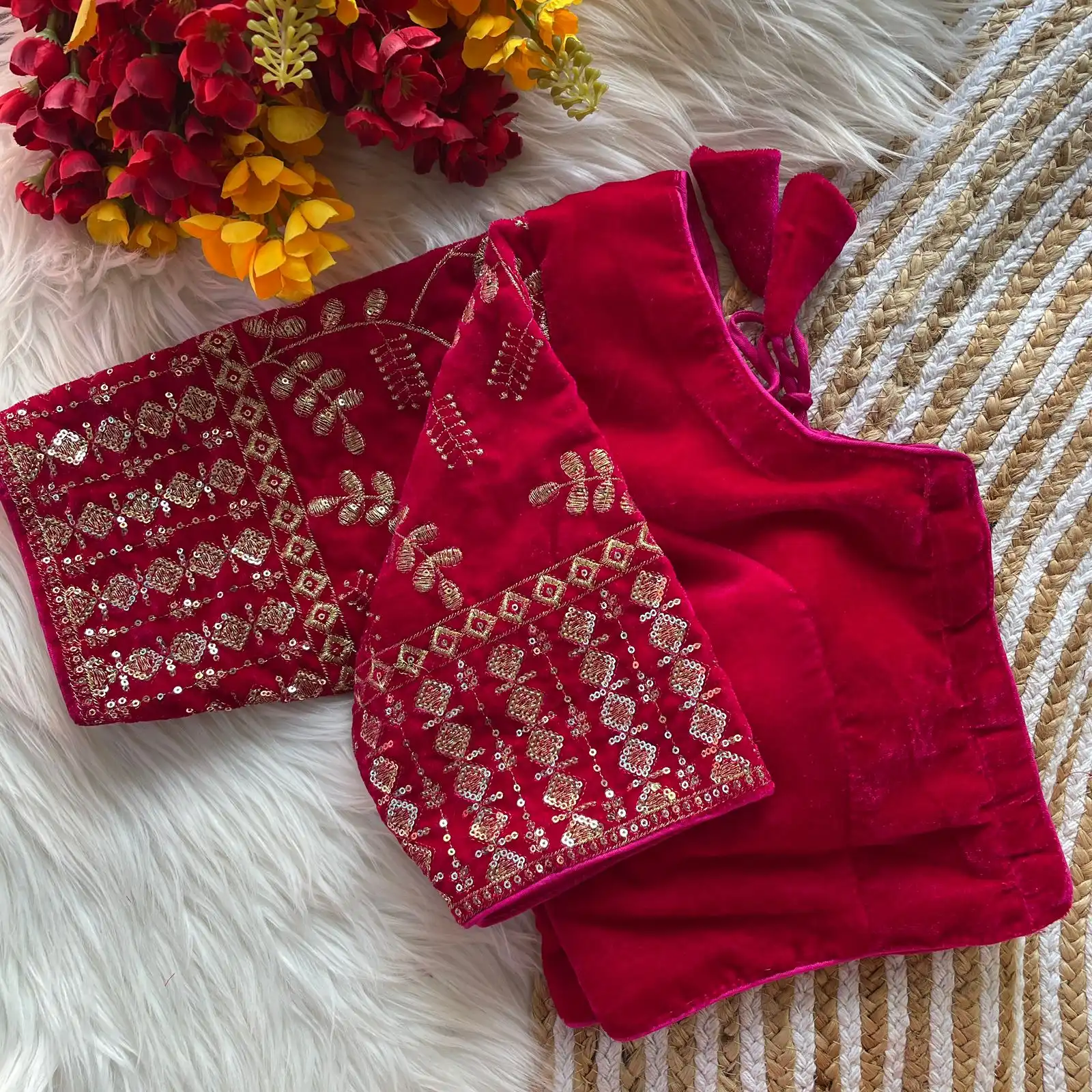 Ruhi Vol 96 Velvet Sequence Thread Wedding Readymade Blouse