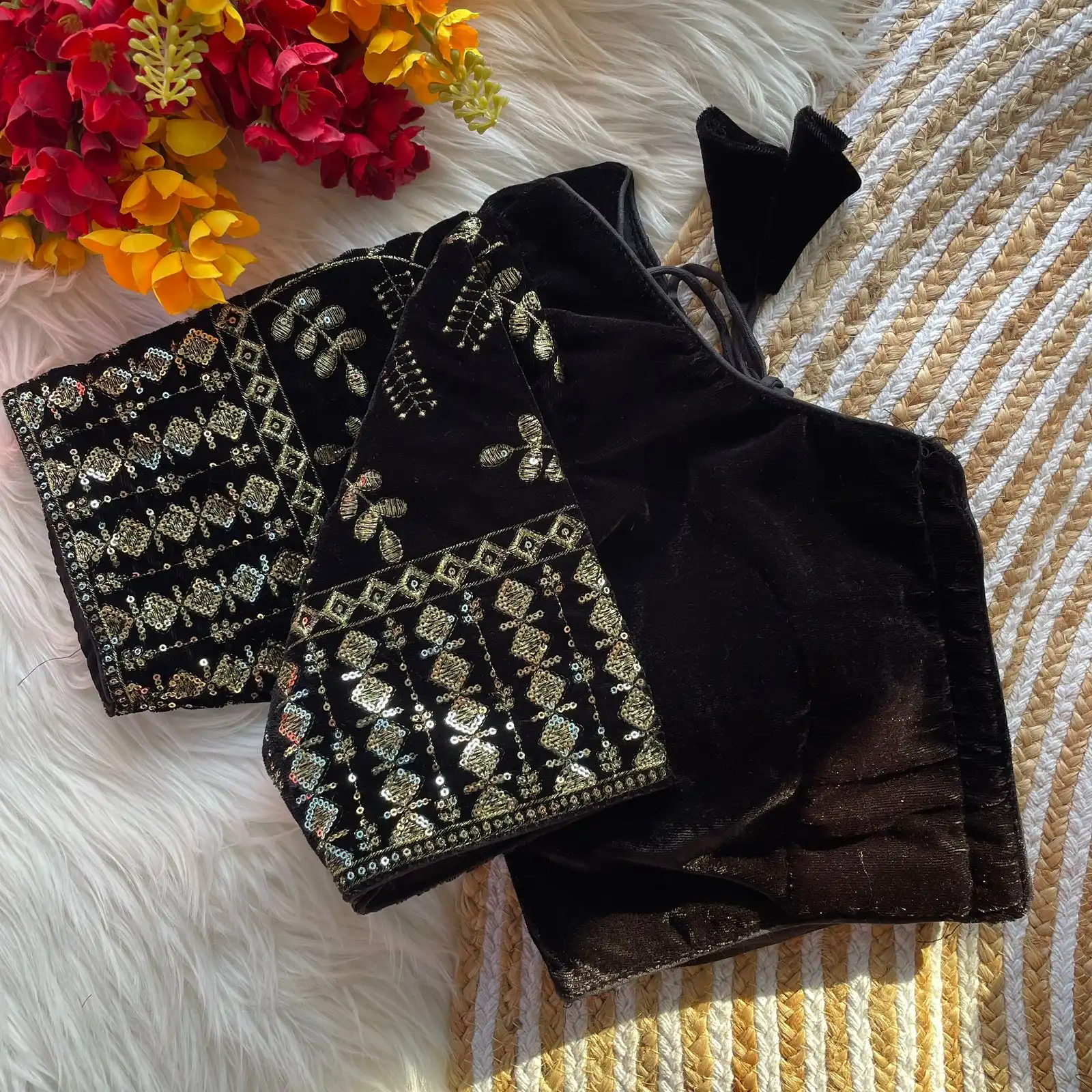 Ruhi Vol 96 Velvet Sequence Thread Wedding Readymade Blouse