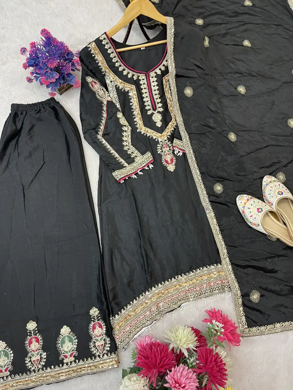 ASD 7080 Chinon Silk Embroidery Eid Readymade Dress