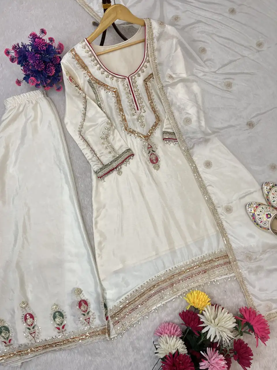ASD 7080 Chinon Silk Embroidery Eid Readymade Dress