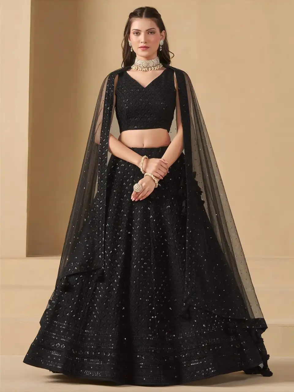 Zeel 5124 Black Georgette Party Wear Lehenga Choli