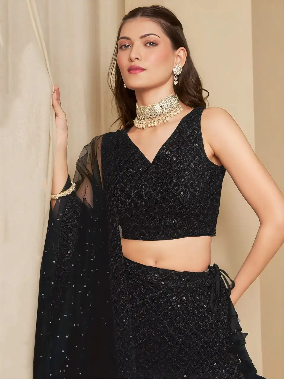 Zeel 5124 Black Georgette Party Wear Lehenga Choli