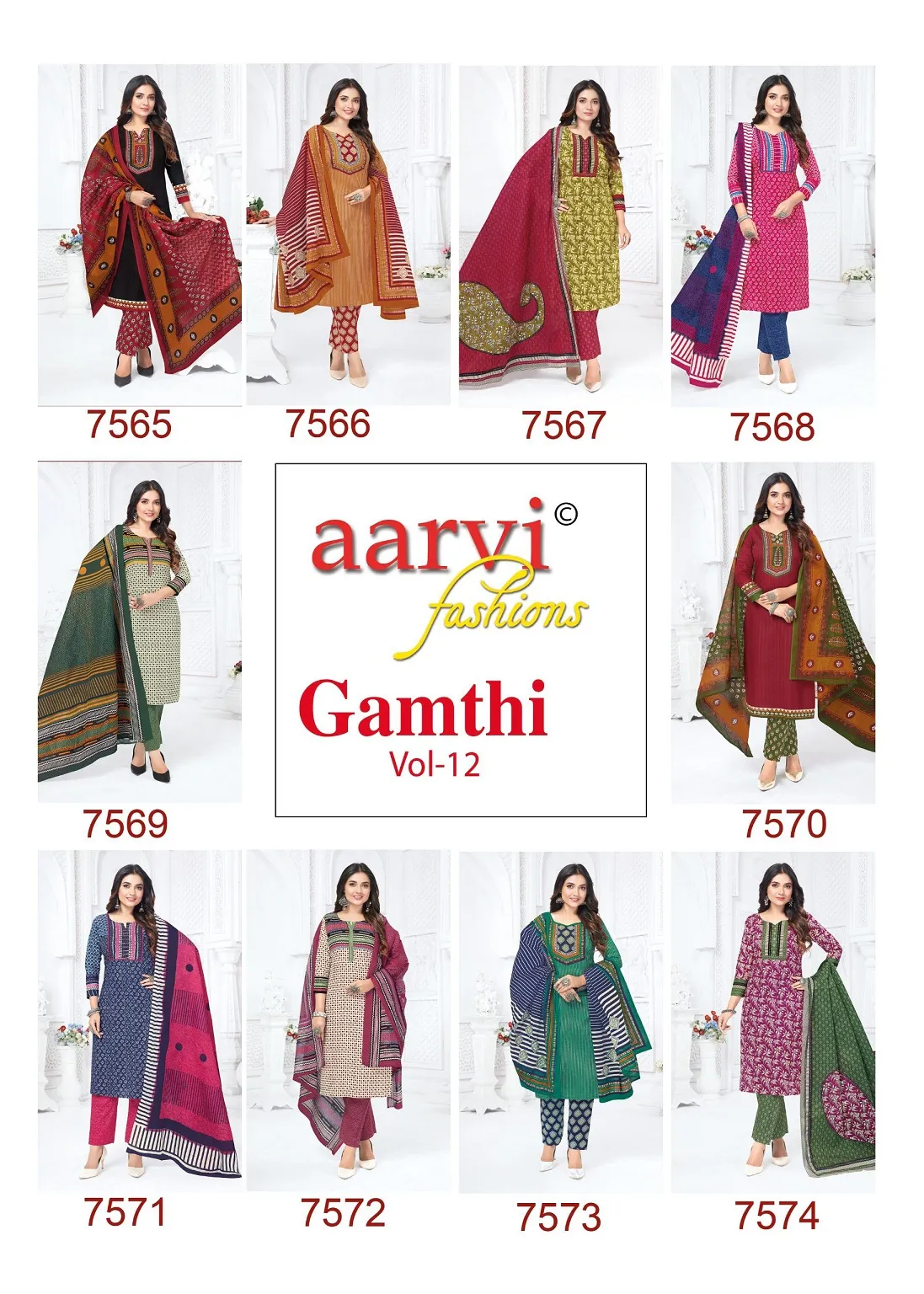 Aarvi Gamthi Vol 12 Stitched Suits