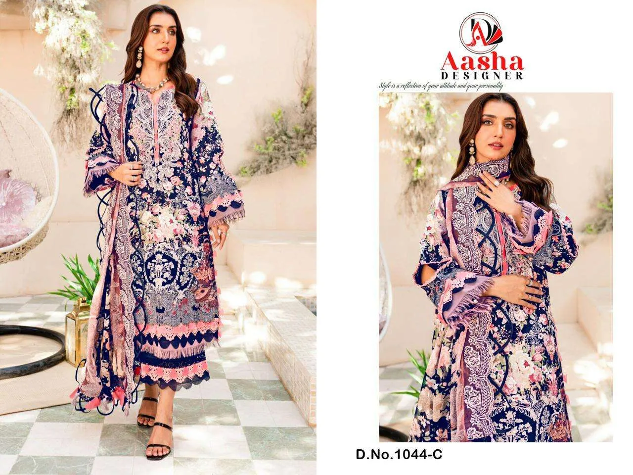Aasha Designer Design No - 1044 Abcdg Pakistani Suits
