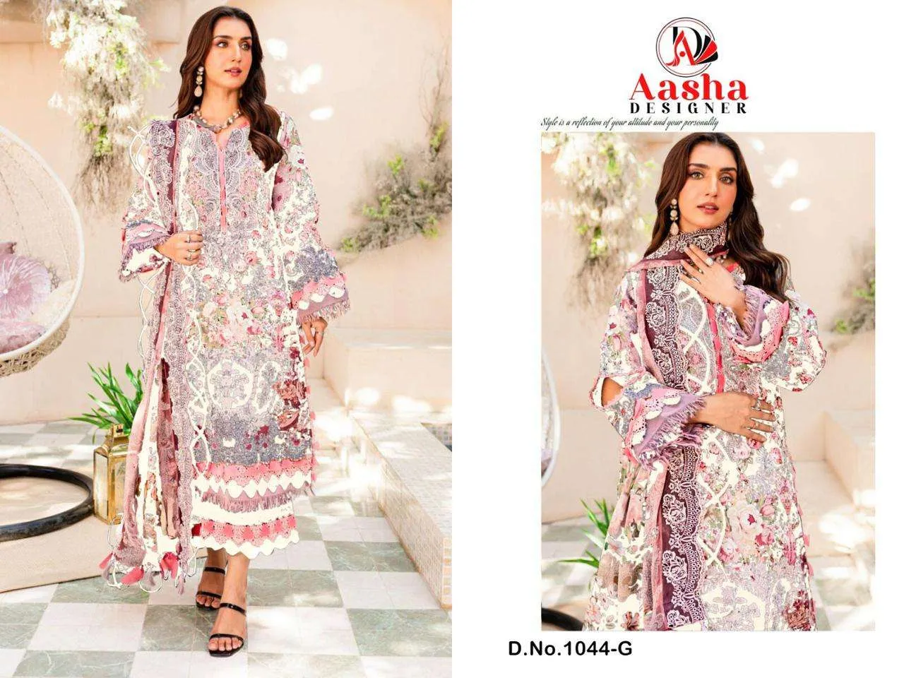 Aasha Designer Design No - 1044 Abcdg Pakistani Suits