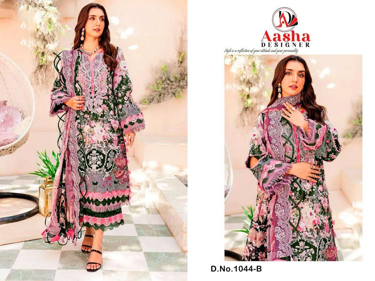 Aasha Designer Design No - 1044 Abcdg Pakistani Suits