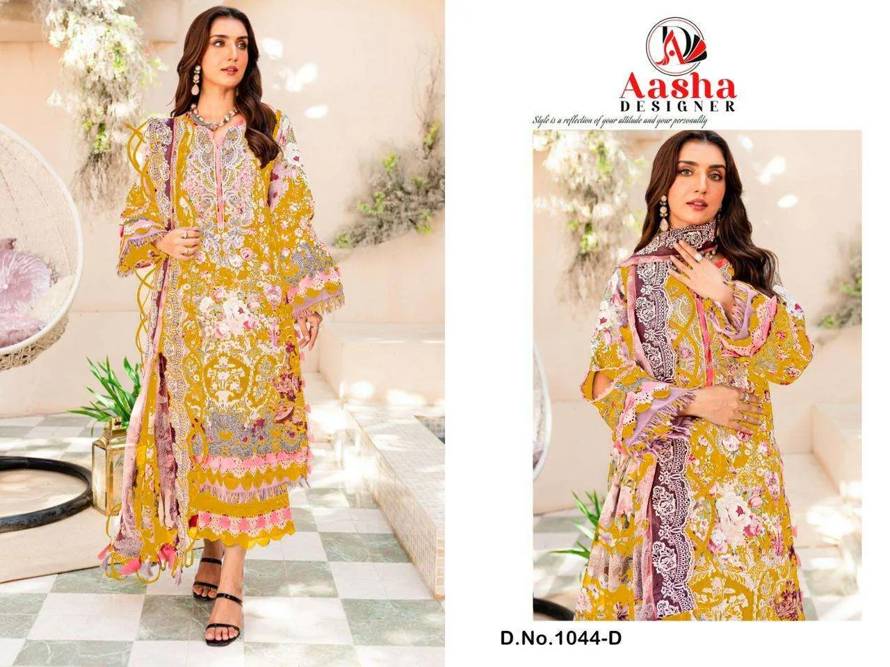 Aasha Designer Design No - 1044 Abcdg Pakistani Suits