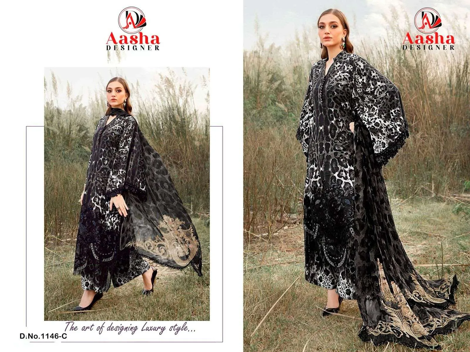 Aasha Designer Design No - 1146 Ac Pakistani Suits