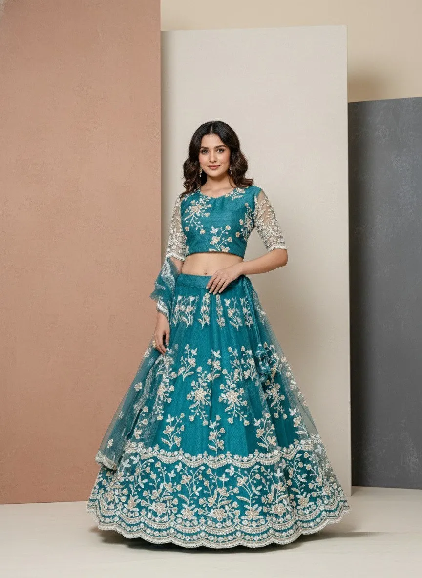 Aawiya 02 Soft Net Embroidery Wedding Lehenga Choli