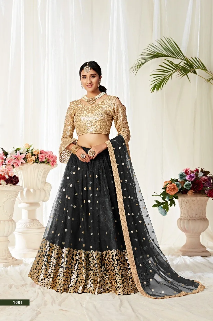 Aawiya 1001 Soft Net Thread Embroidery Lehenga Choli