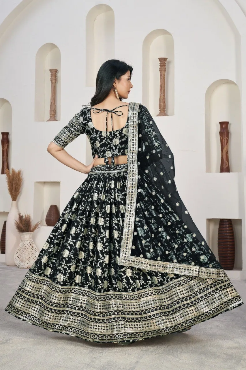 Aawiya 1015 Black Dola Jacquard Designer Lehenga Choli