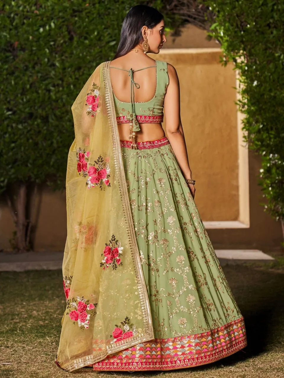 Aawiya 8007 Georgette Sequins Embroidery Lehenga Choli