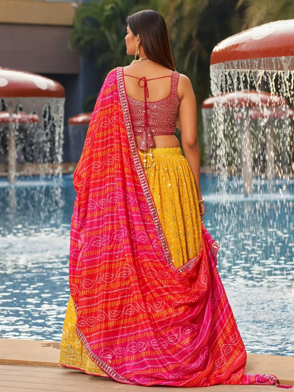 Aawiya 8008 Georgette Haldi Occasion Lehenga Choli