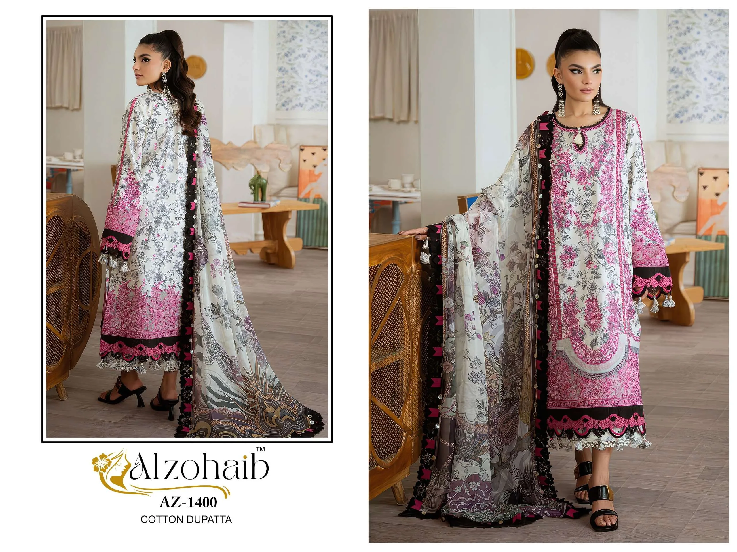 Al Zohaib Design No - 1398-1400-1404-1405-1407 Pakistani Suits