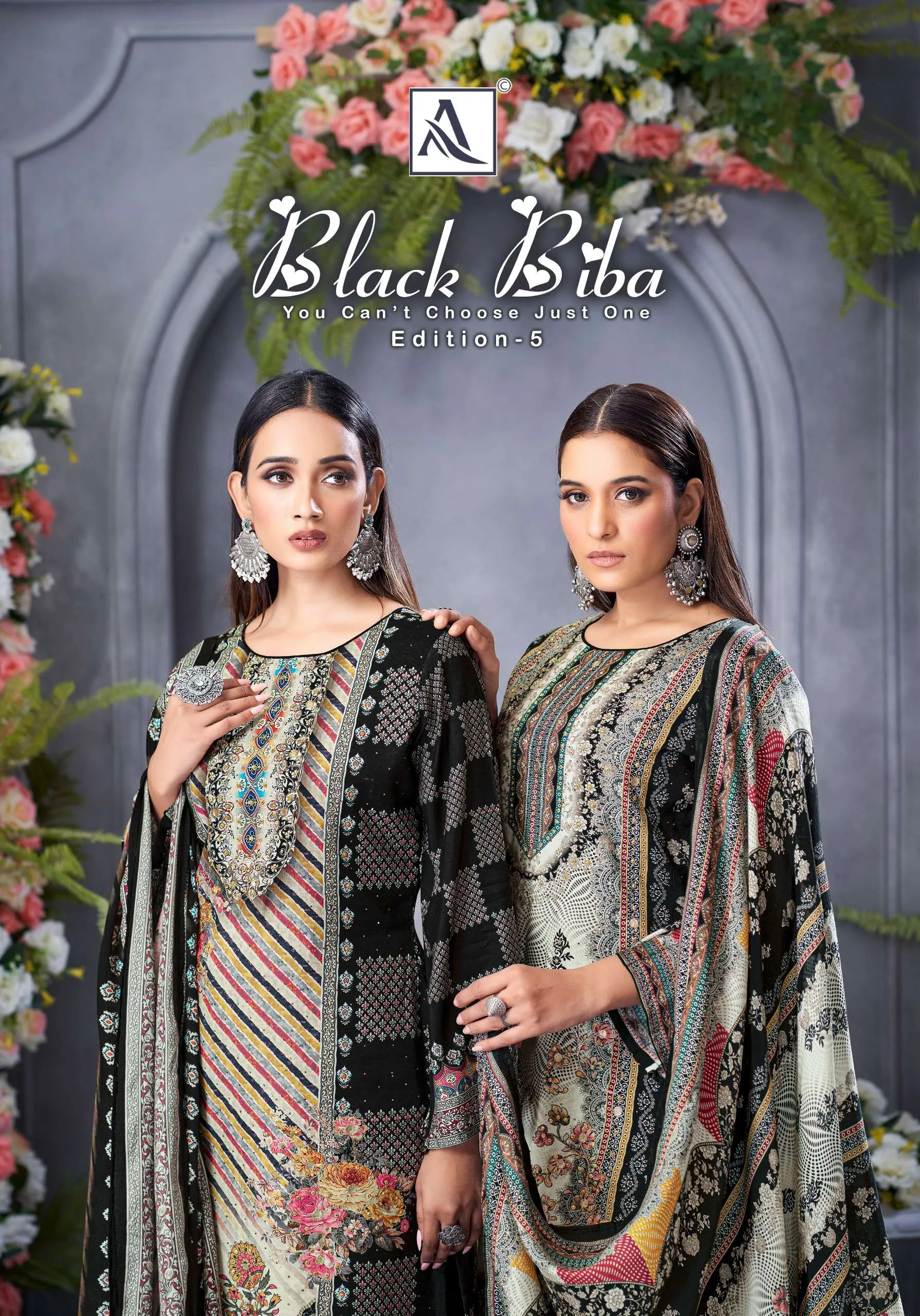 Alok Suits Black Biba Edition 5 Semi Stitched Suits