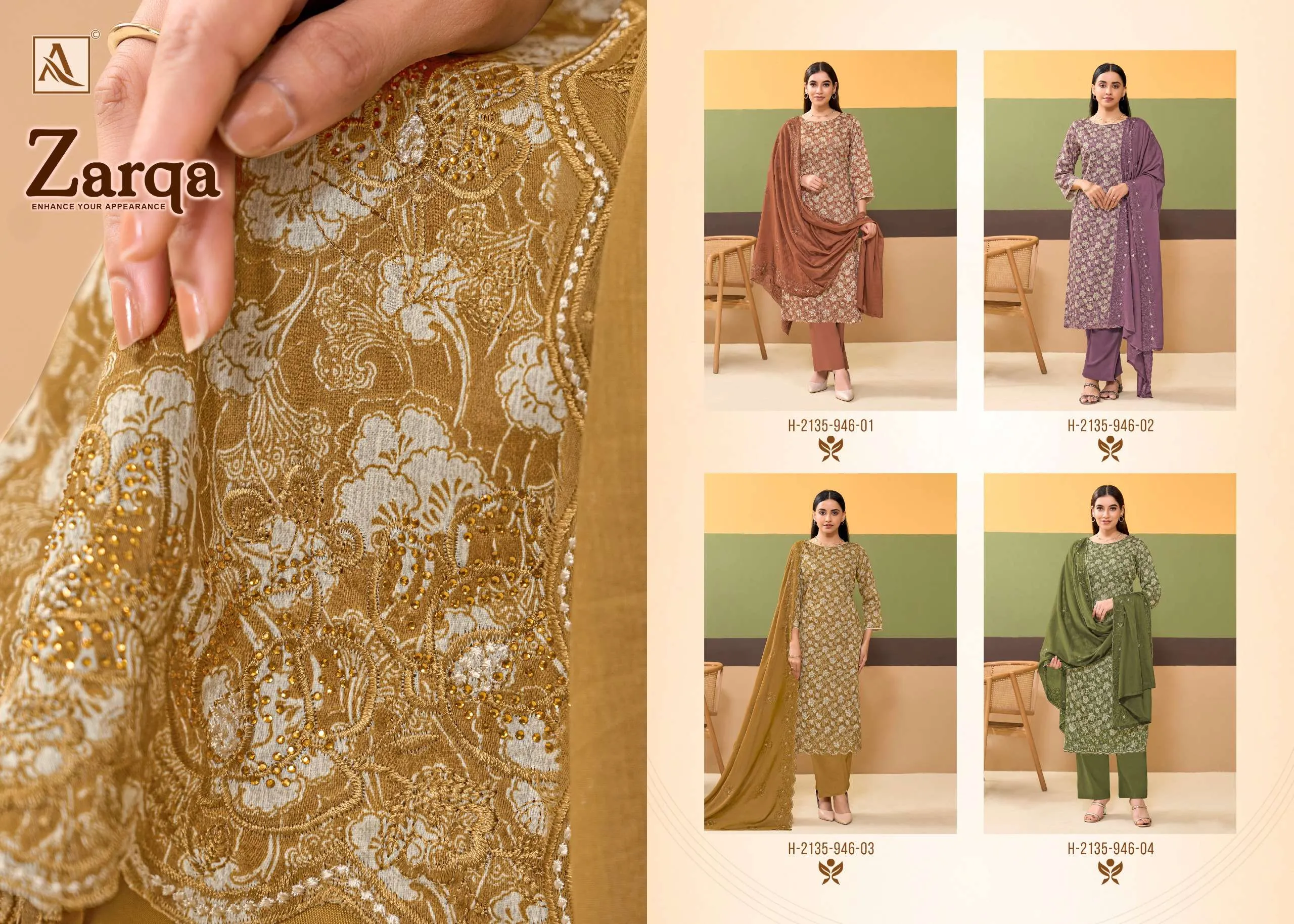 Alok Suits Zarqa Semi Stitched Suits