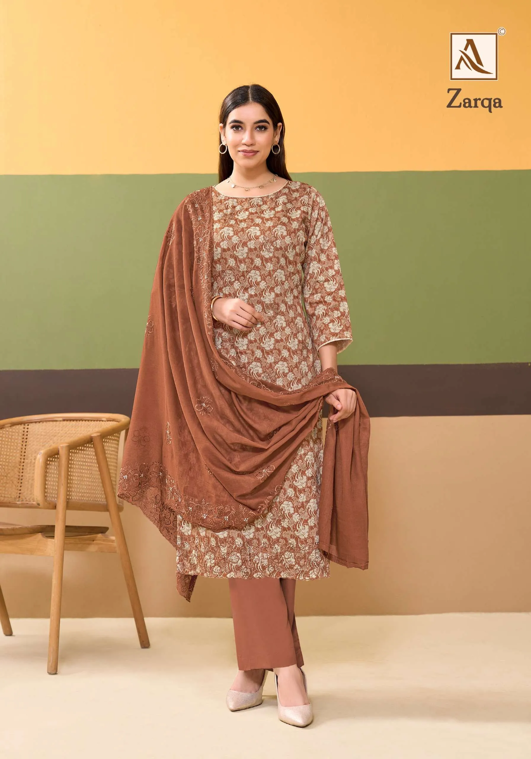 Alok Suits Zarqa Semi Stitched Suits