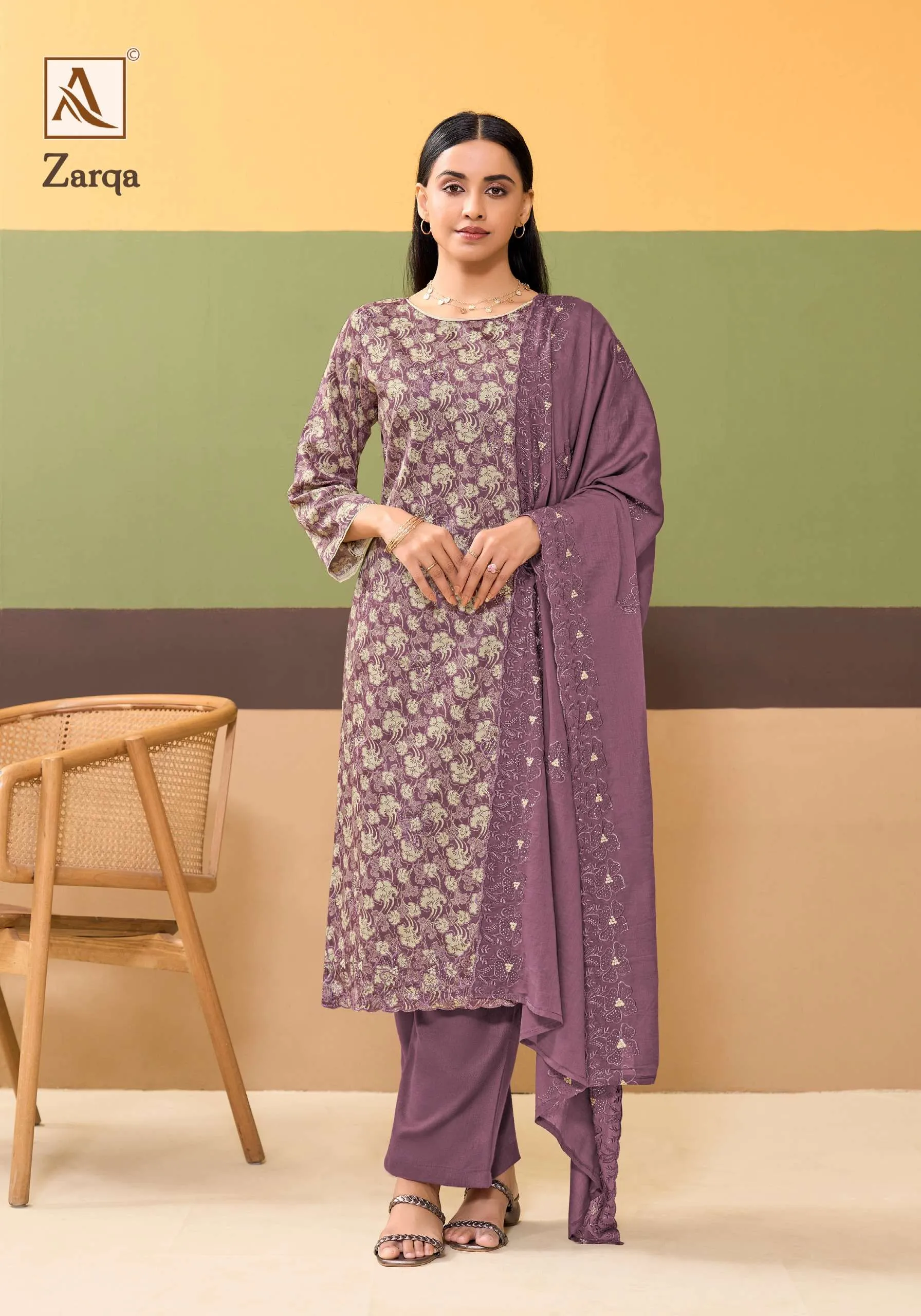 Alok Suits Zarqa Semi Stitched Suits