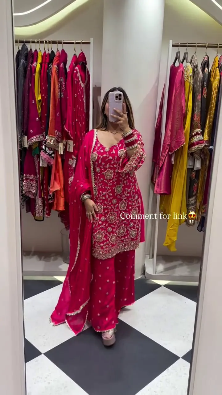 ASD 7082 Faux Georgette Christmas Readymade Dress