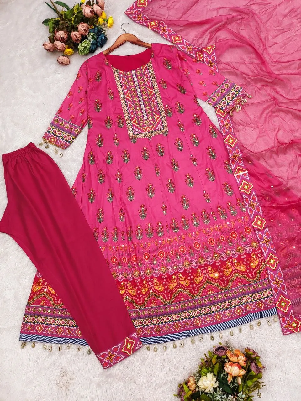 ATQ Vol 35 Pink Pure Crepe Anarkali Readymade Dress