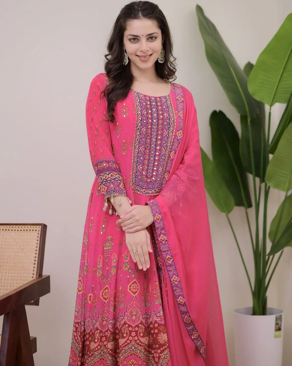ATQ Vol 35 Pink Pure Crepe Anarkali Readymade Dress