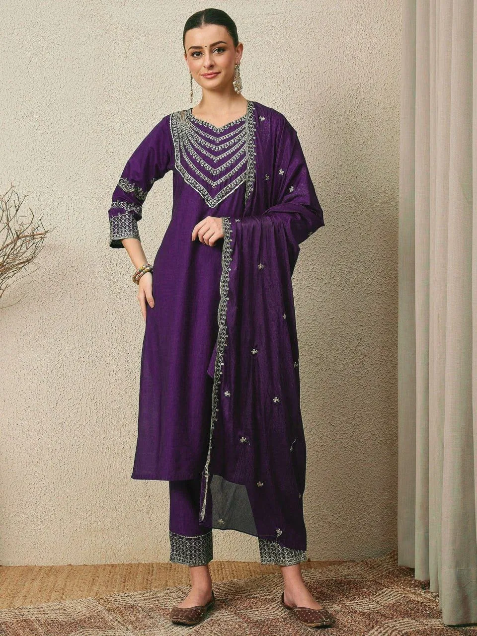 ATQ Vol 36 Roman Silk Embroidery Festive Readymade Dress