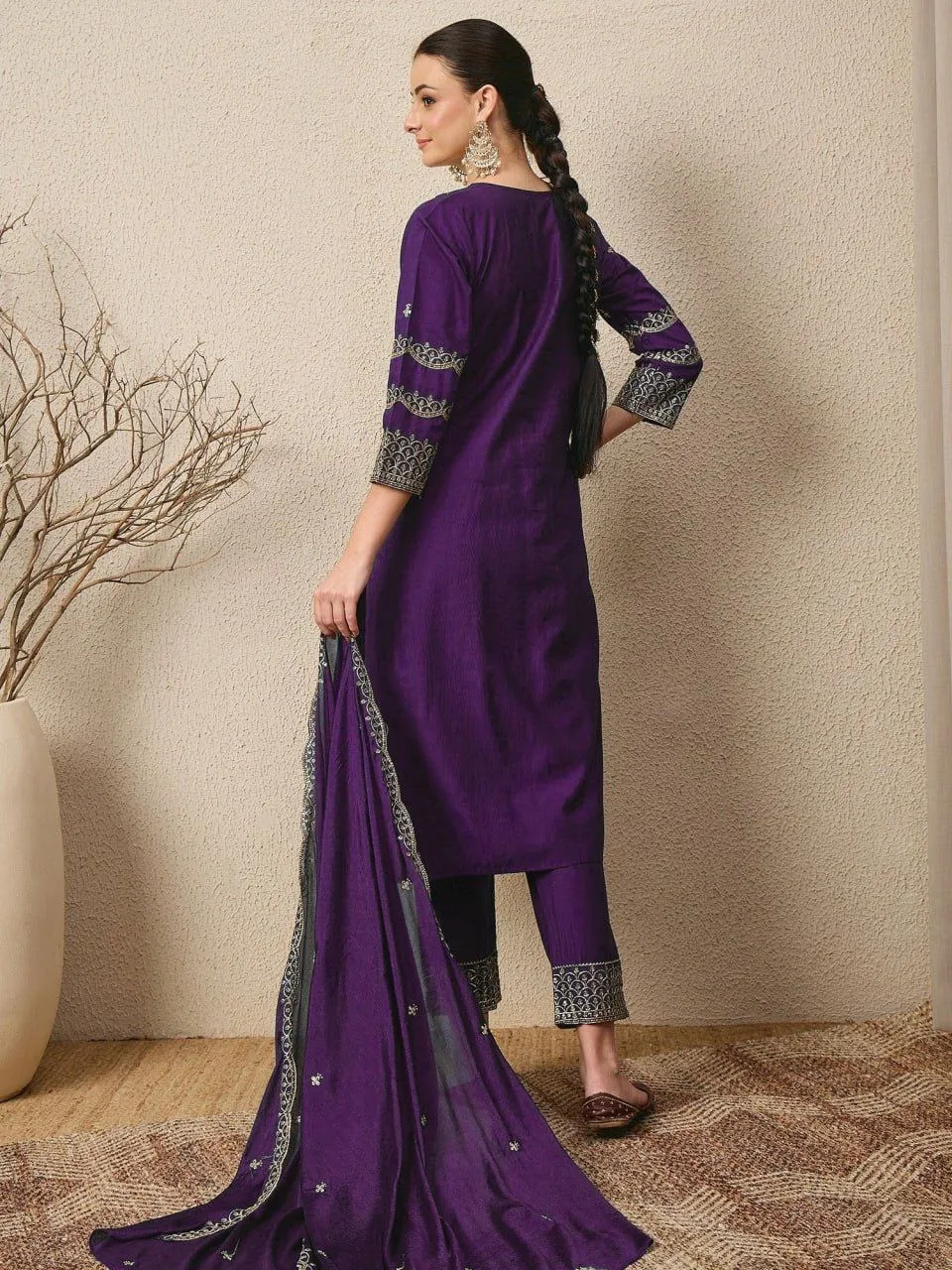 ATQ Vol 36 Roman Silk Embroidery Festive Readymade Dress