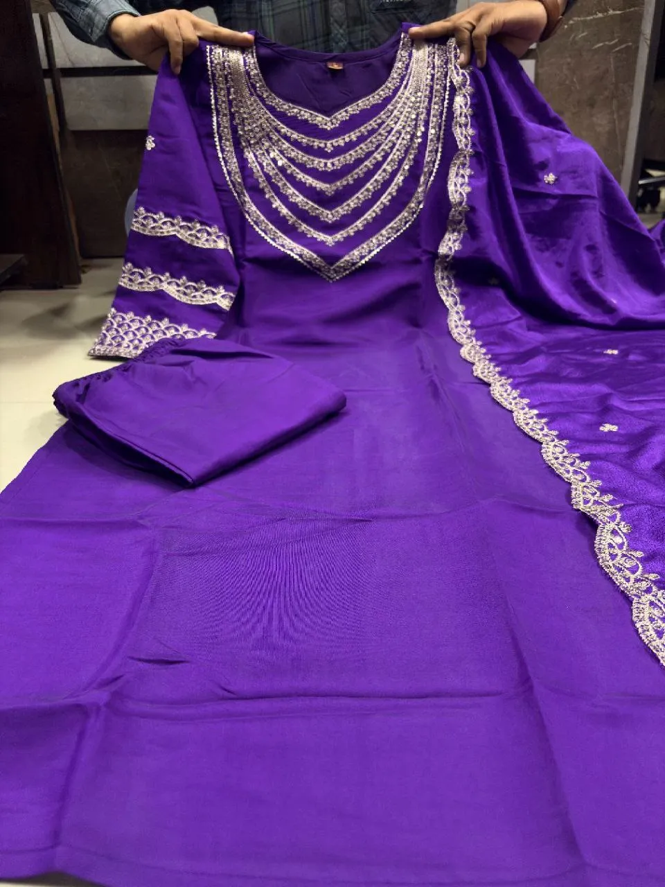 ATQ Vol 36 Roman Silk Embroidery Festive Readymade Dress