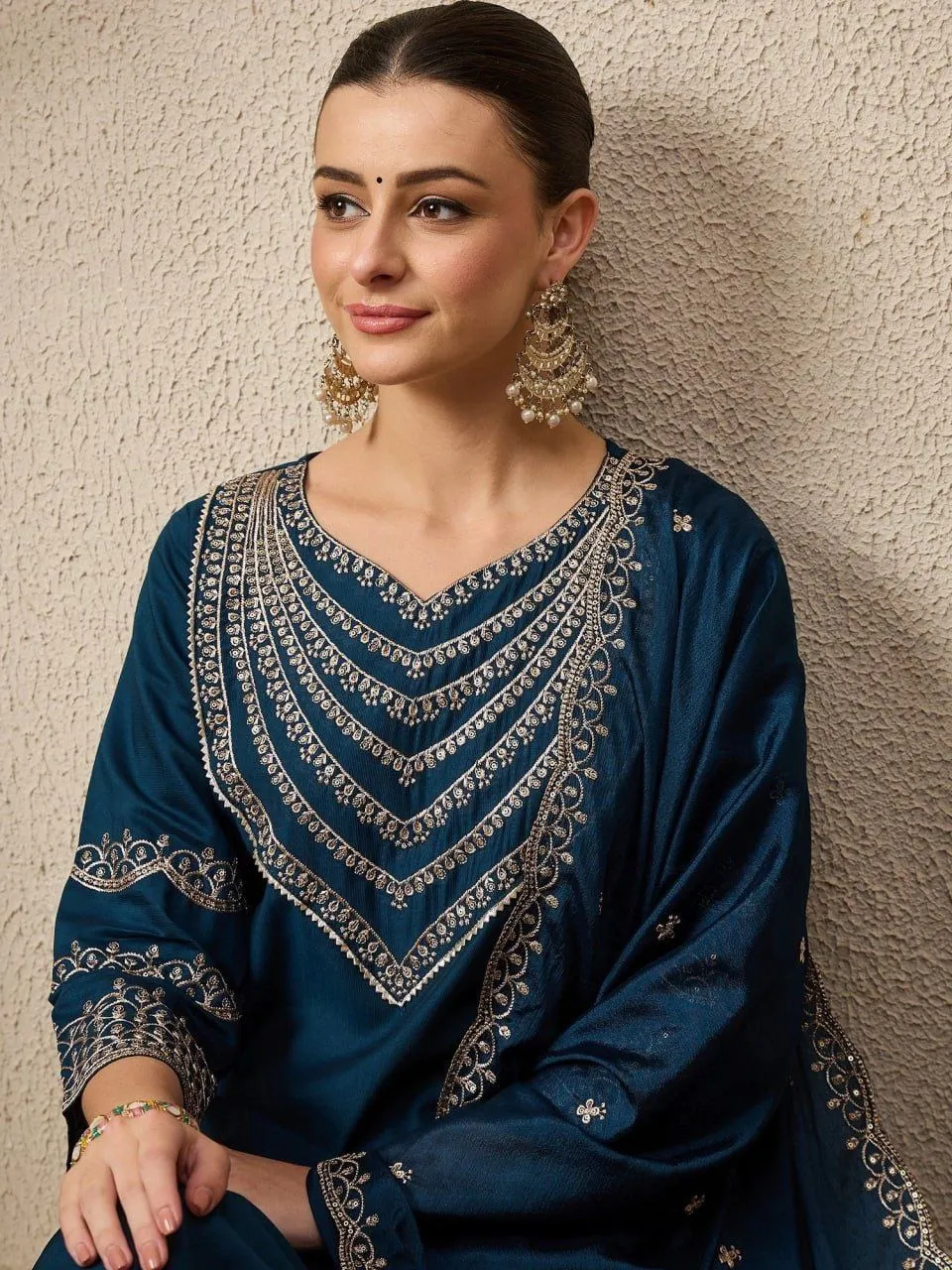 ATQ Vol 36 Roman Silk Embroidery Festive Readymade Dress